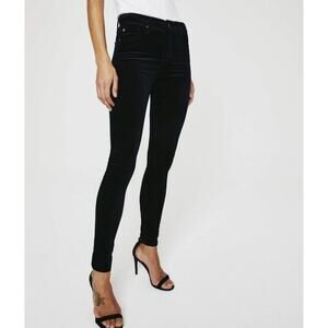 Adriano Goldschmied Women's Farrah Skinny High Rise Black Velvet Pants 27 NWOT